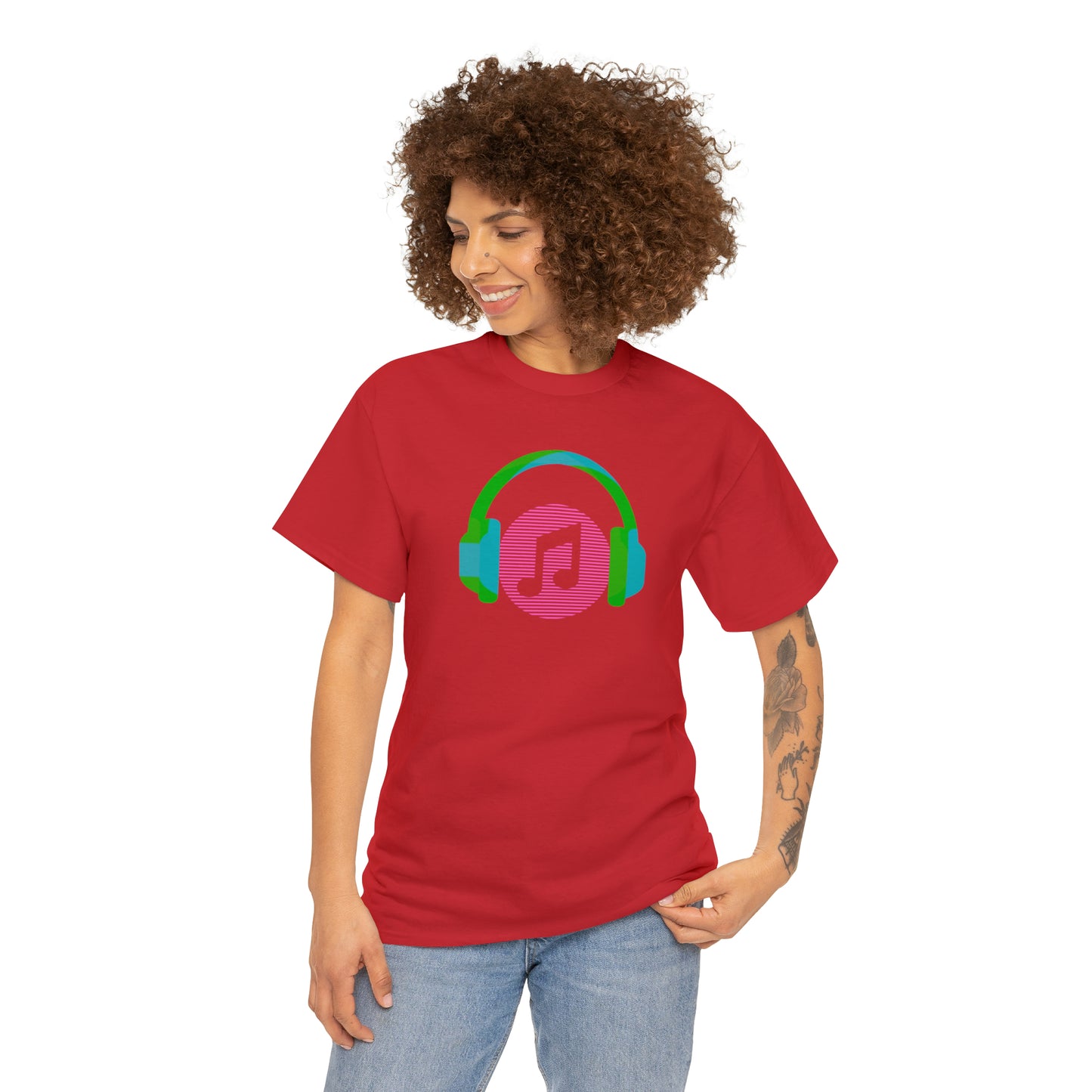 Unisex Heavy Cotton Tee - Music Headphones