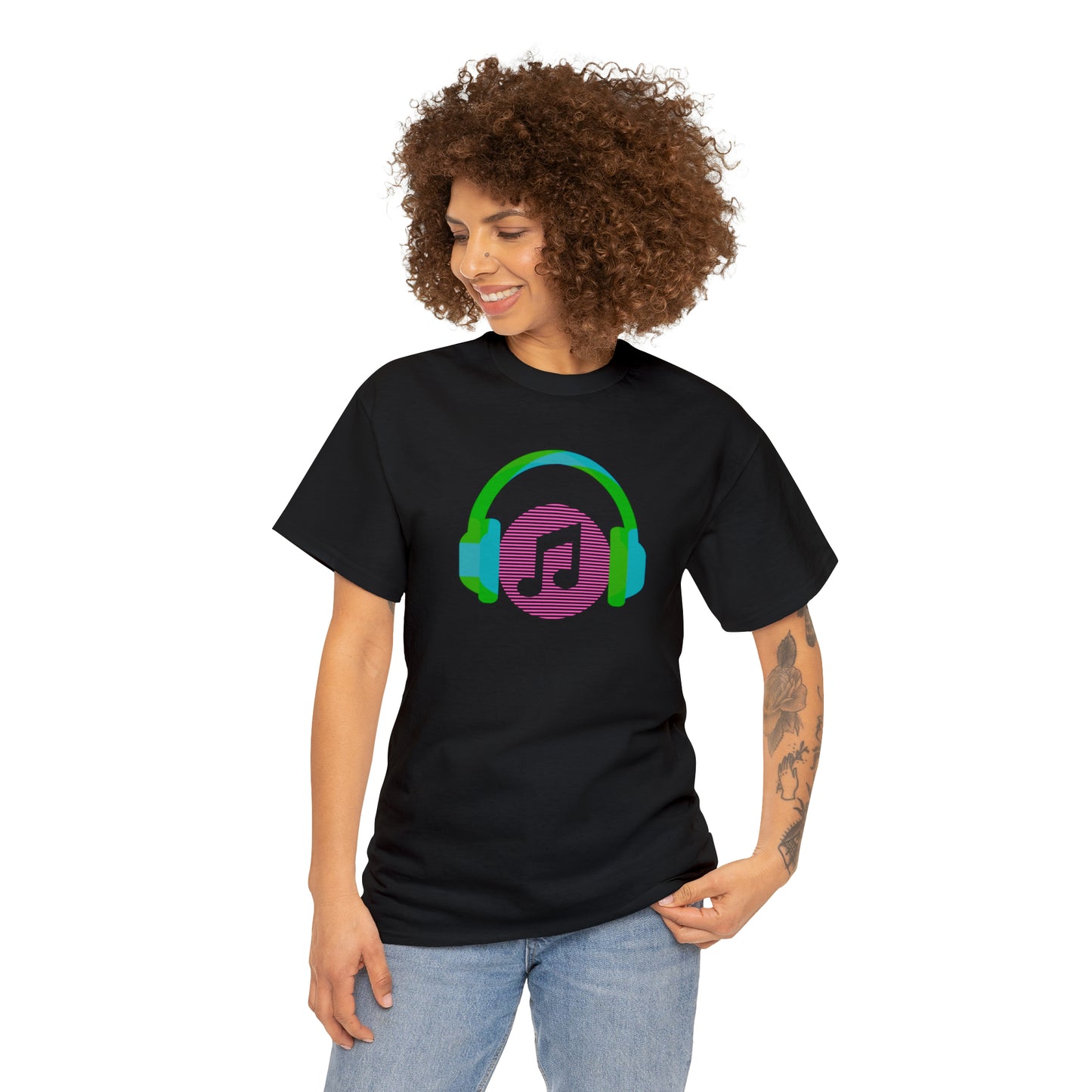 Unisex Heavy Cotton Tee - Music Headphones