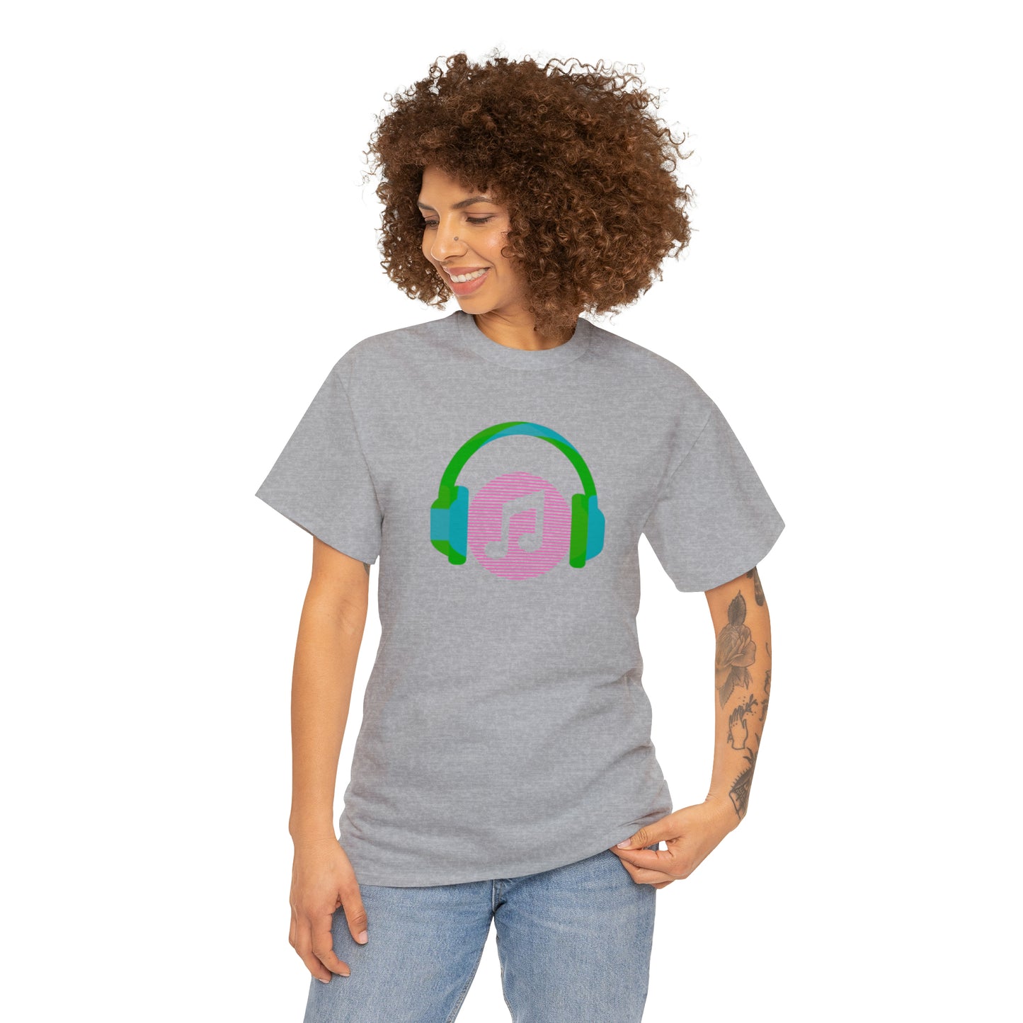 Unisex Heavy Cotton Tee - Music Headphones