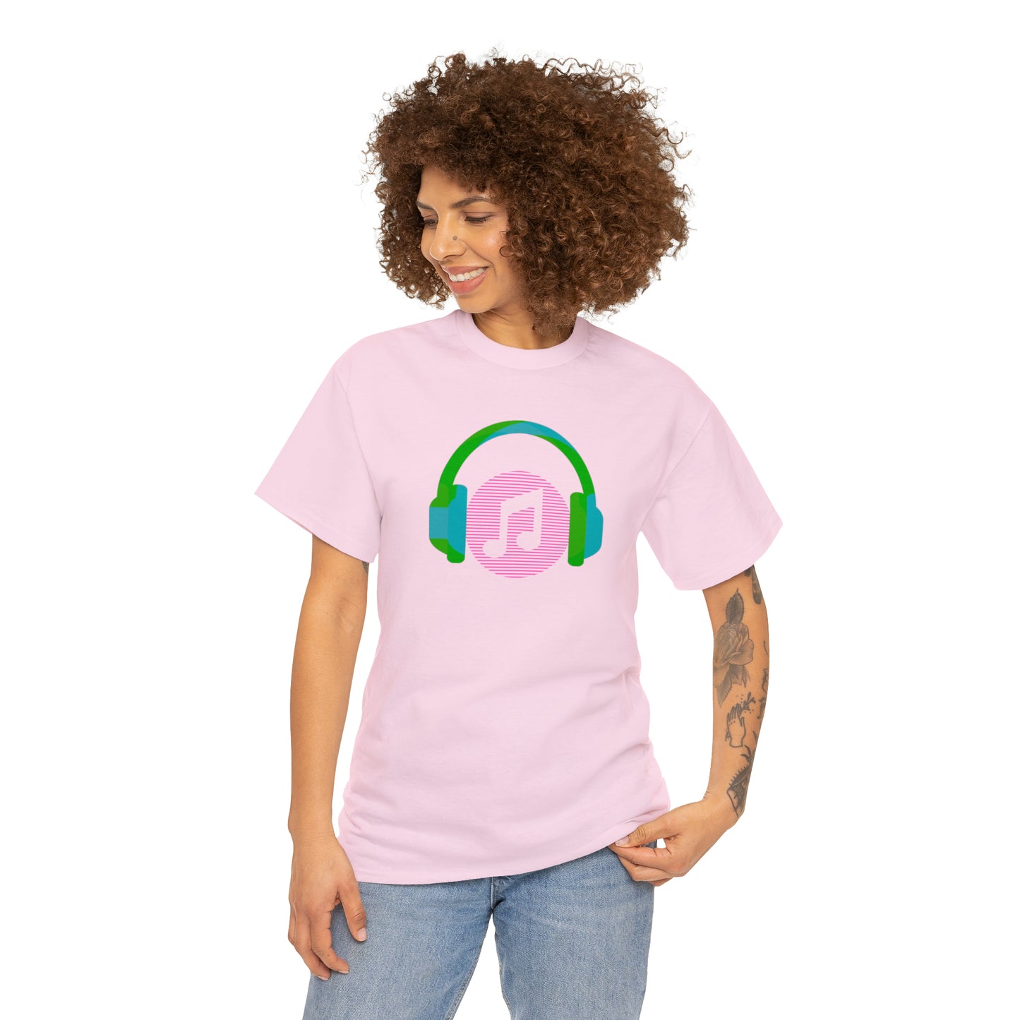 Unisex Heavy Cotton Tee - Music Headphones