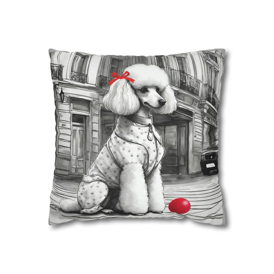 Poodle and Red Ball