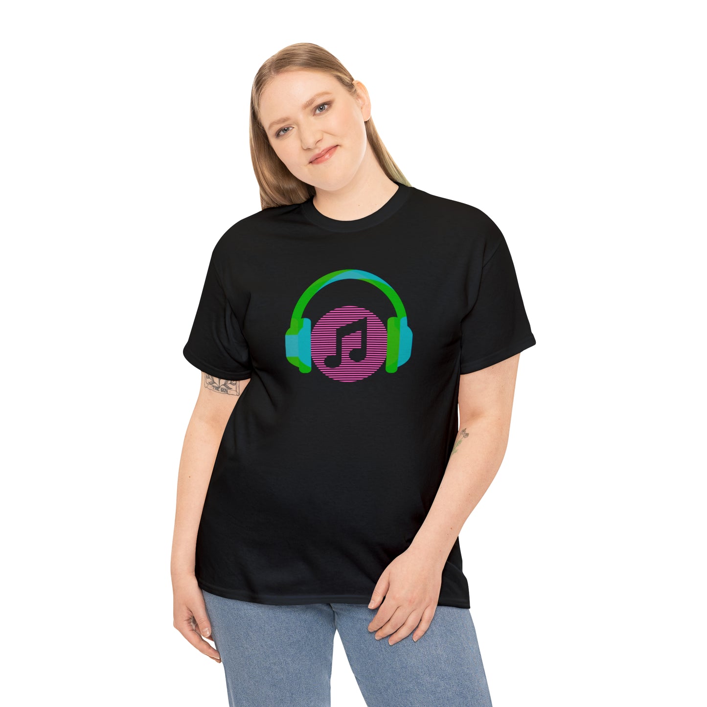 Unisex Heavy Cotton Tee - Music Headphones