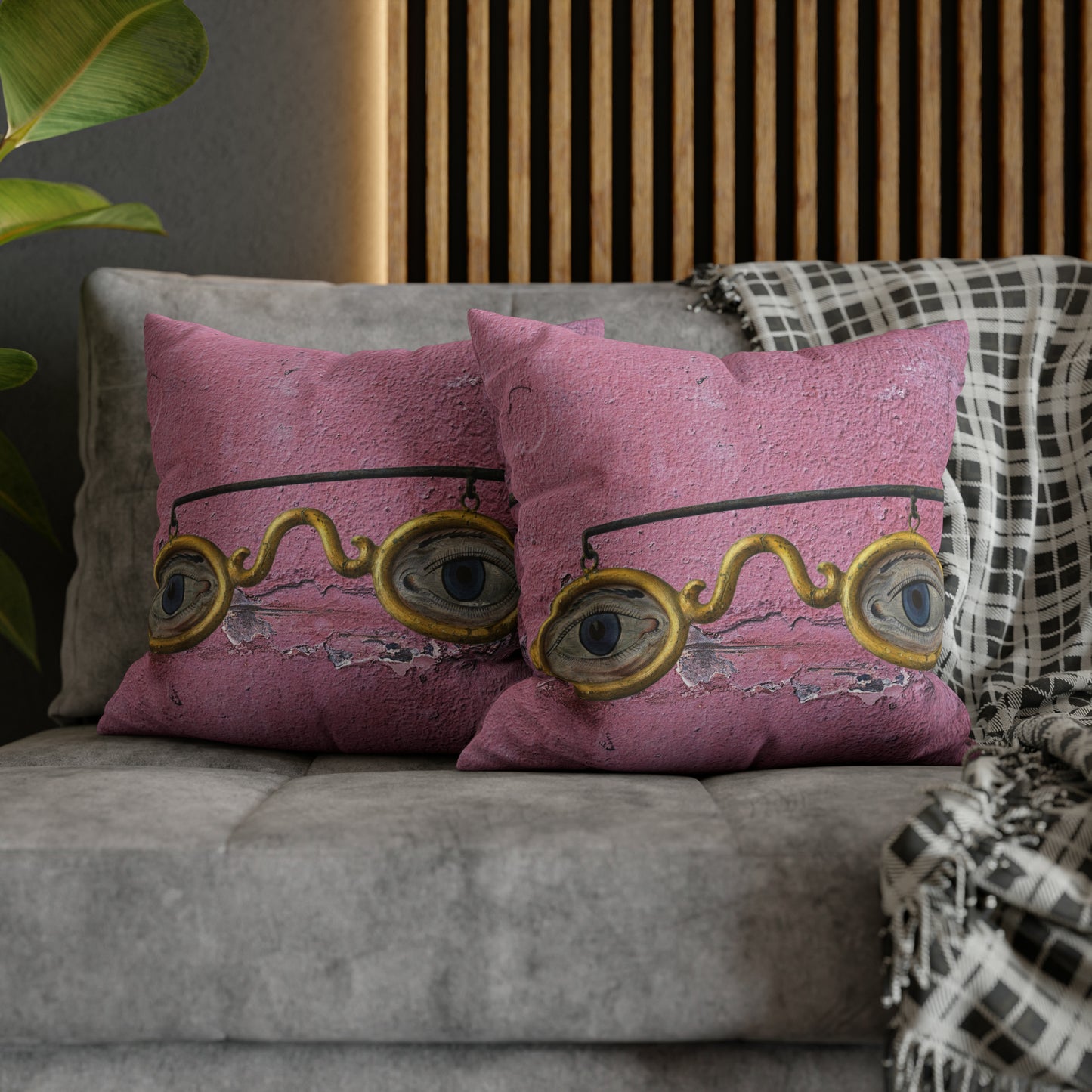 Gold Glasses. Cushion Cover.