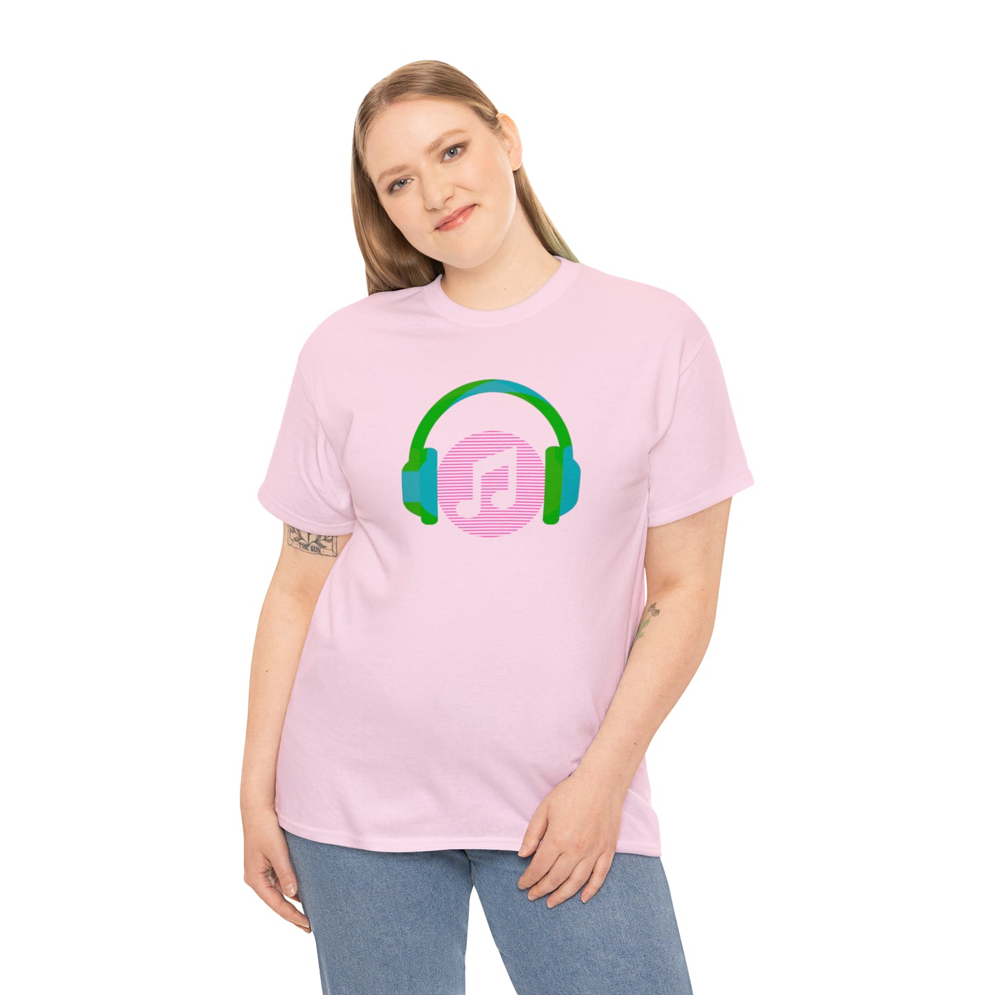 Unisex Heavy Cotton Tee - Music Headphones