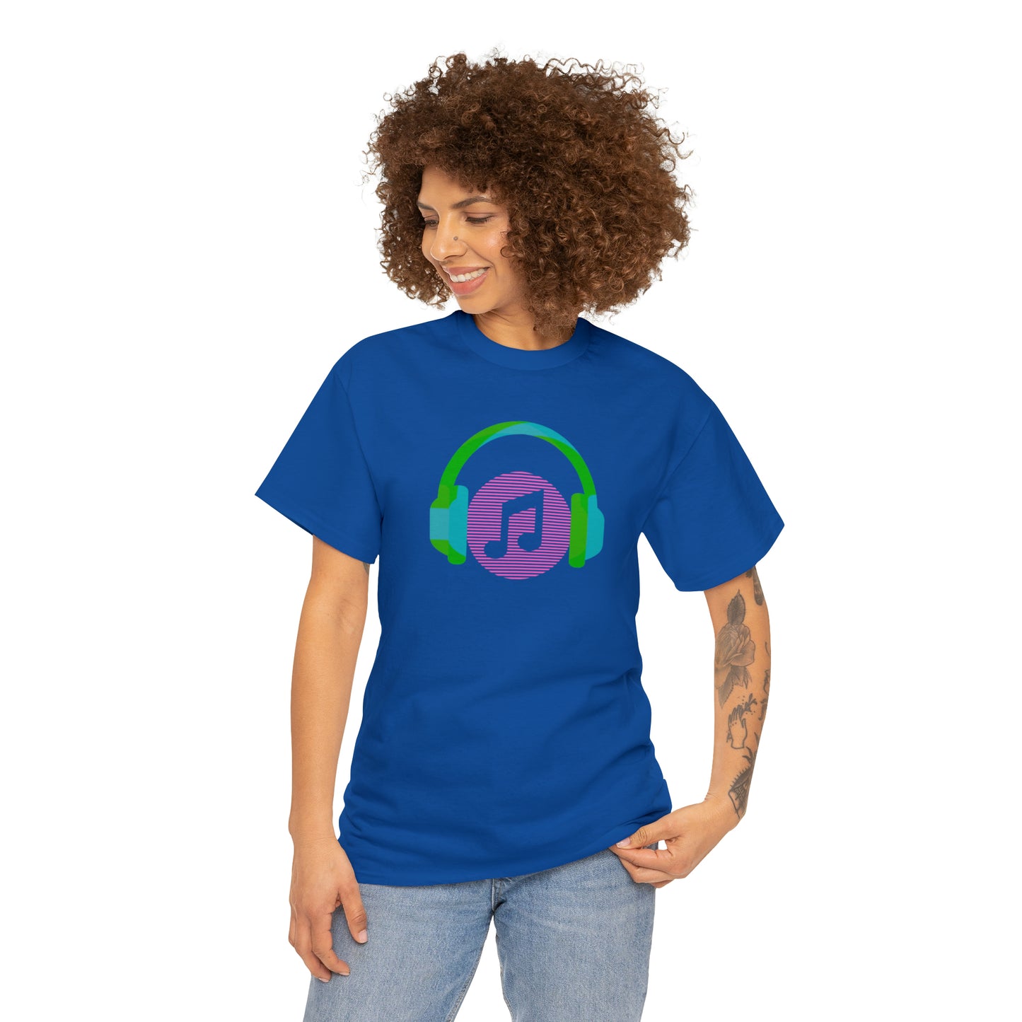 Unisex Heavy Cotton Tee - Music Headphones