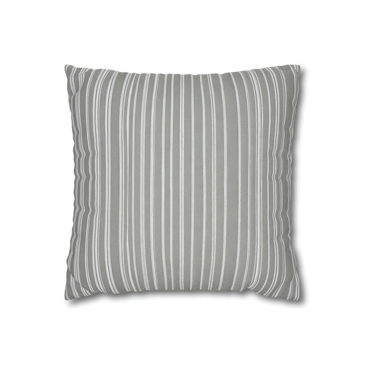 French Provincial Grey and White Stripes