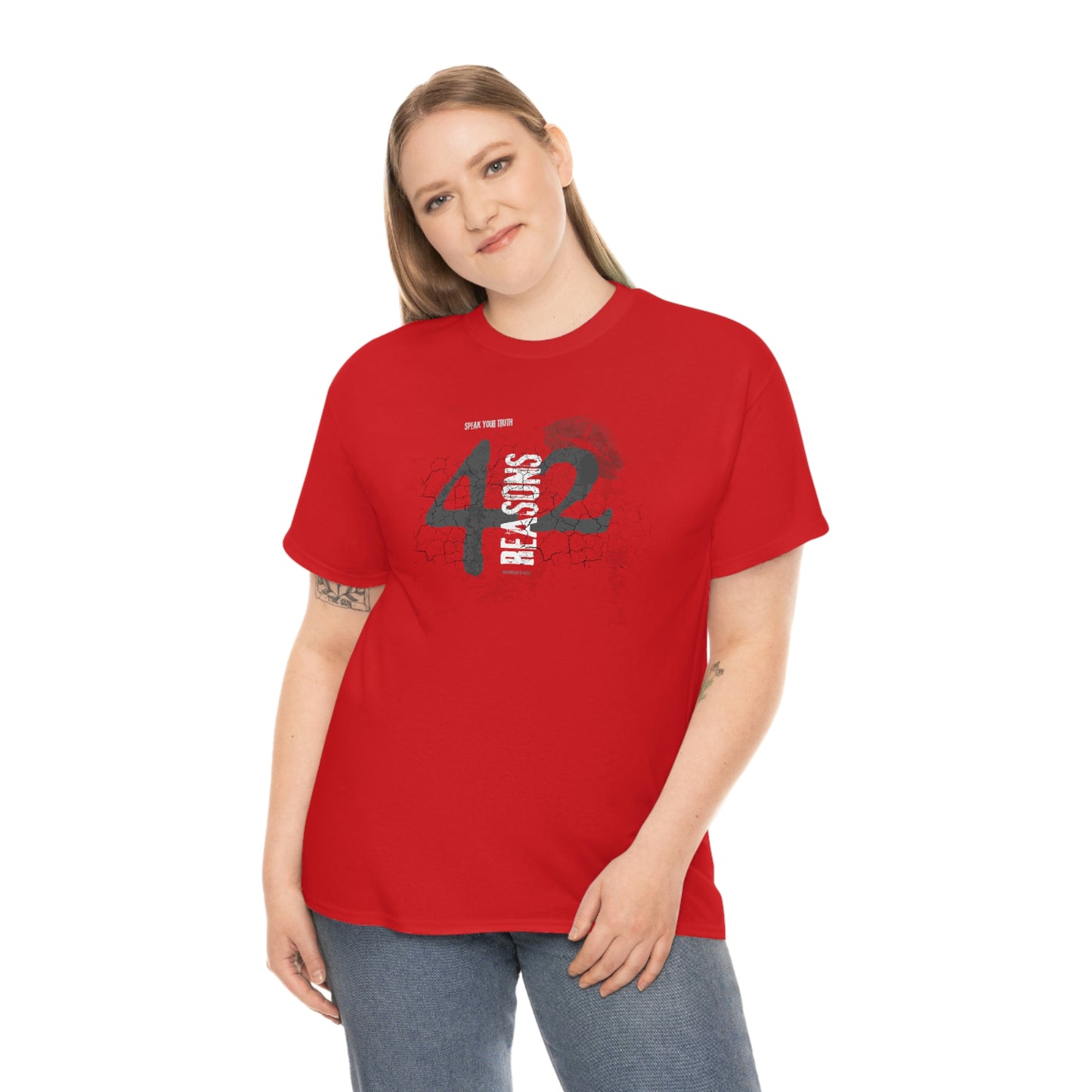 42 Reasons. Unisex Heavy Cotton Tee.
