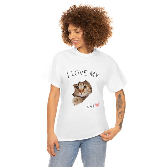 I Love My Cat. Unisex Heavy Cotton Tee
