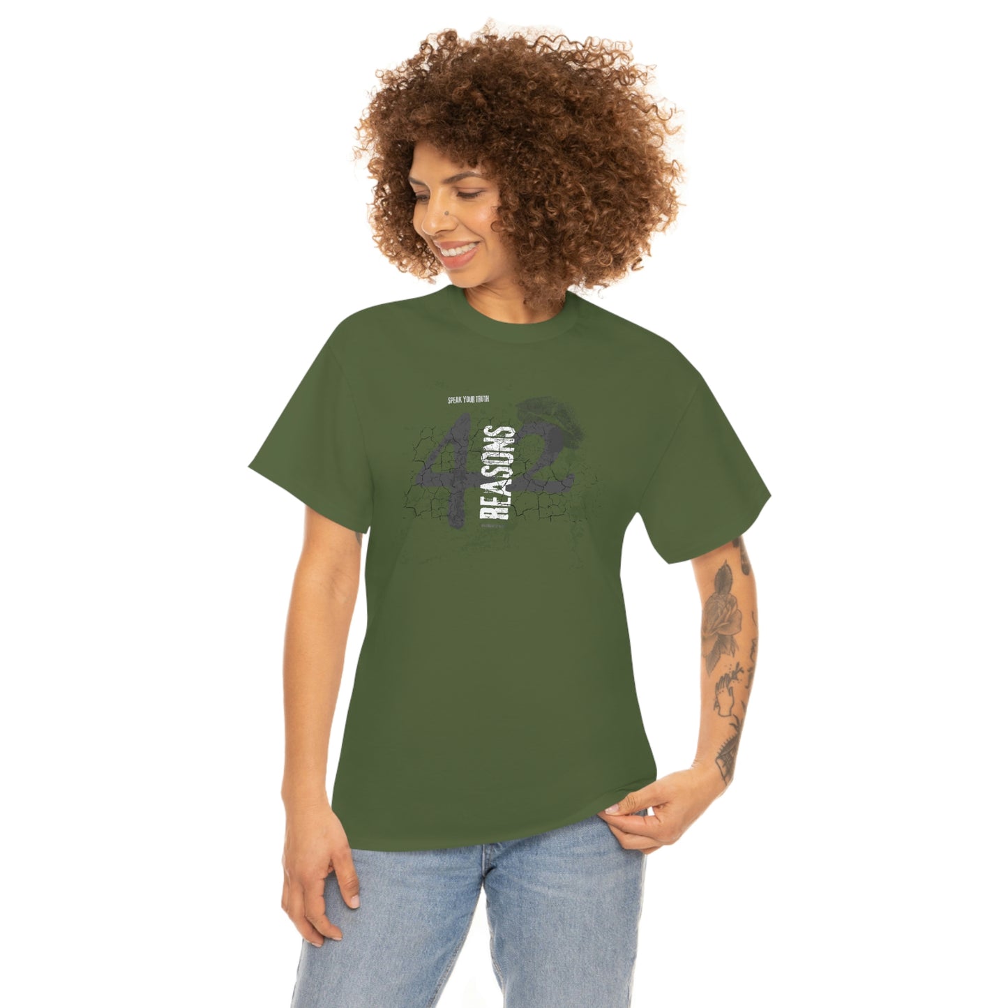 42 Reasons. Unisex Heavy Cotton Tee.