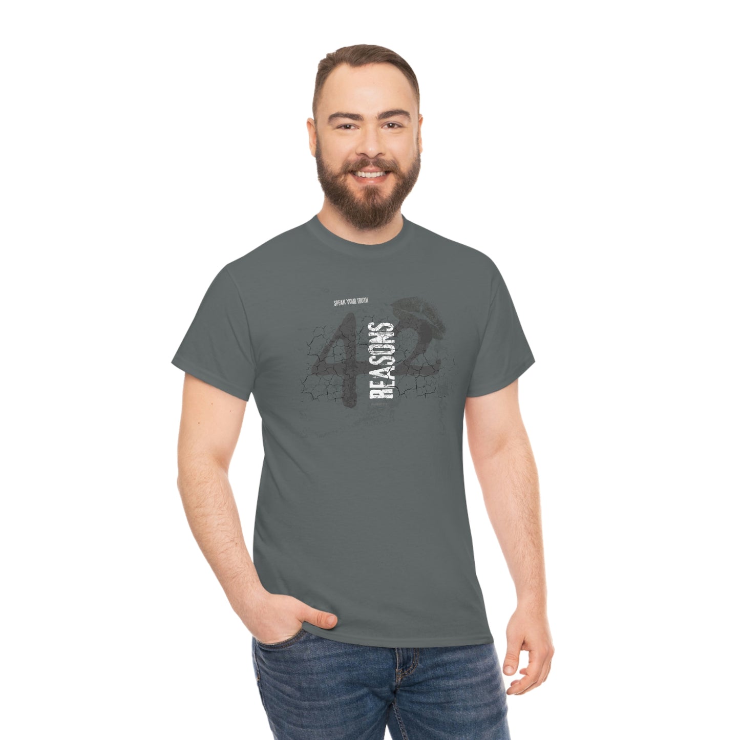42 Reasons. Unisex Heavy Cotton Tee.