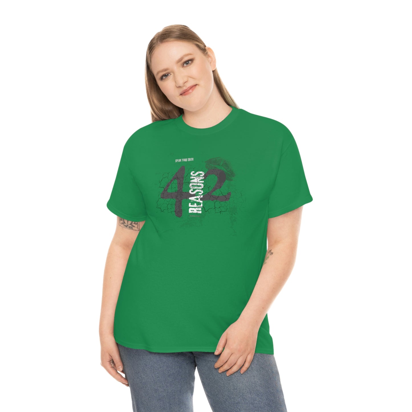 42 Reasons. Unisex Heavy Cotton Tee.