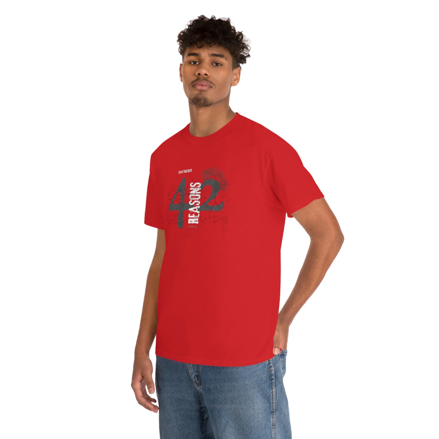 42 Reasons. Unisex Heavy Cotton Tee.