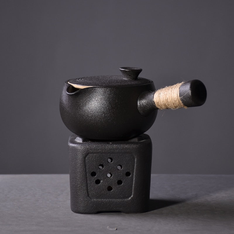 Kyusu Teapot Chinese Tea Pot and Separate Holder.