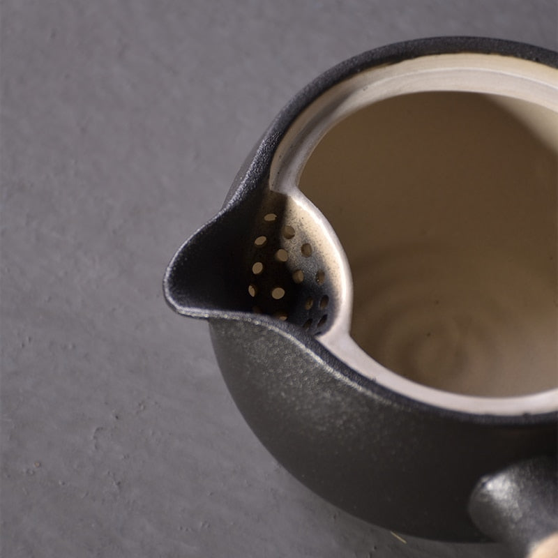 Kyusu Teapot Chinese Tea Pot and Separate Holder.