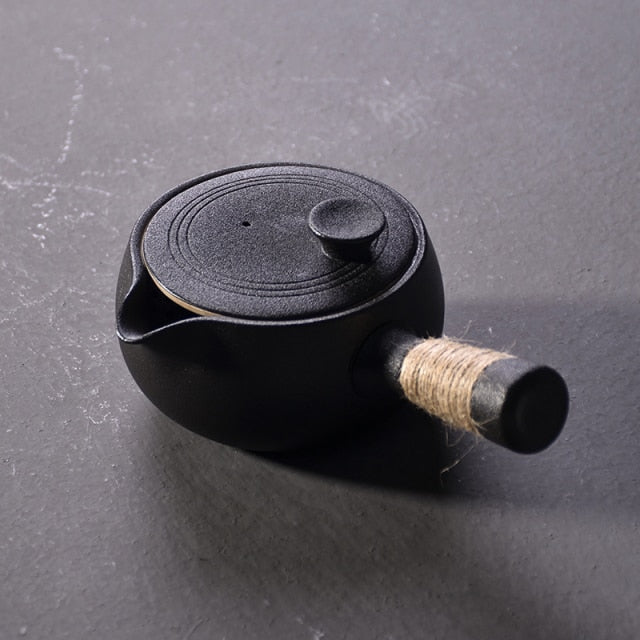 Kyusu Teapot Chinese Tea Pot and Separate Holder.