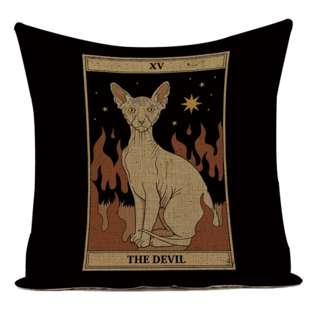 Tarot Cat Cushion Cover