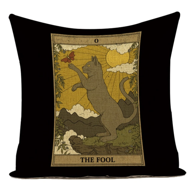Tarot Cat Cushion Cover