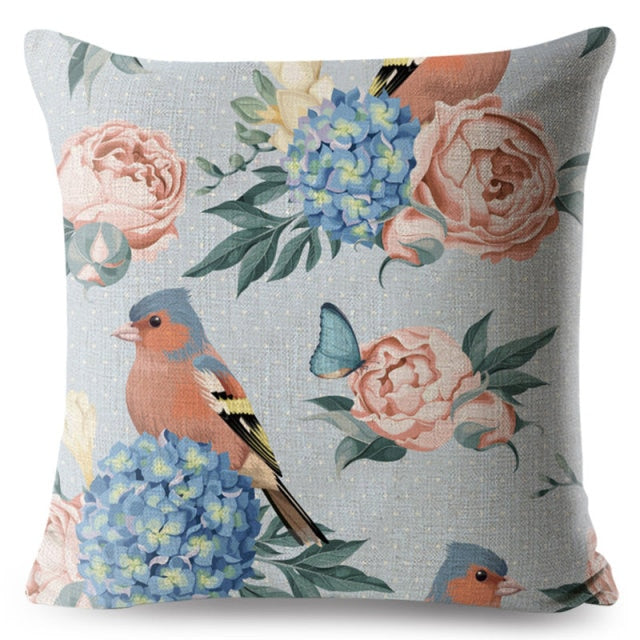 Vintage Flower Bird Cushion Cover Series.