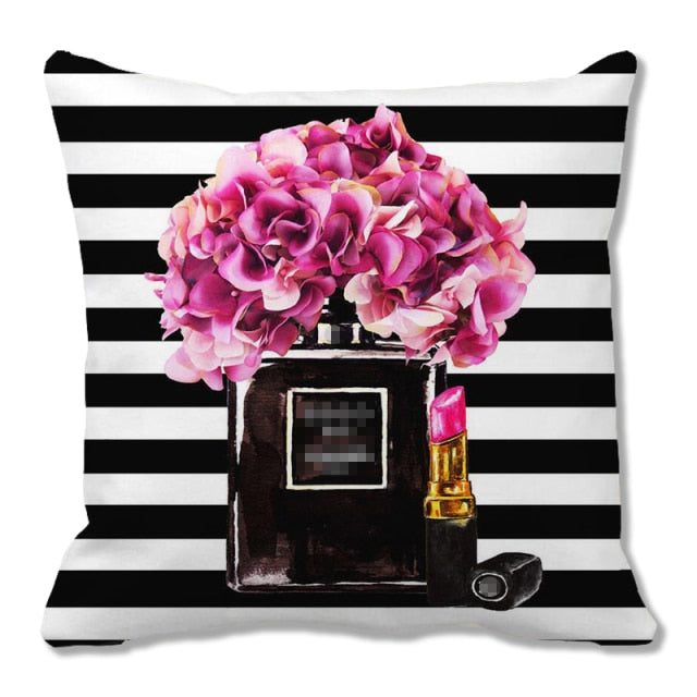 Perfume Bottle Cushion Covers.