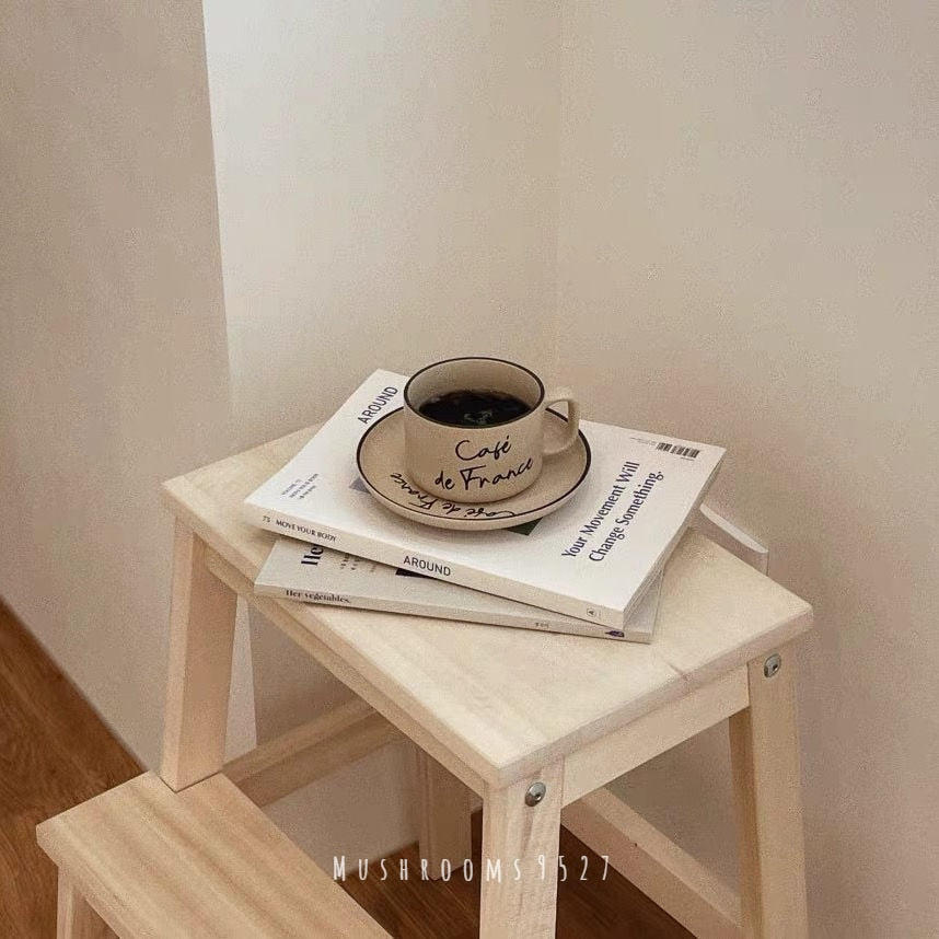 French-Style Bone China Coffee Cup and Saucer
