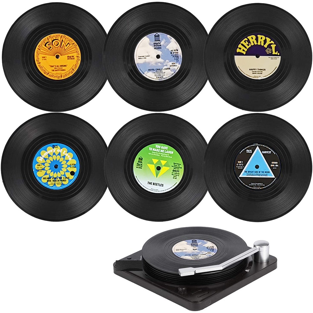 Vinyl Record Coffee Coasters (6)