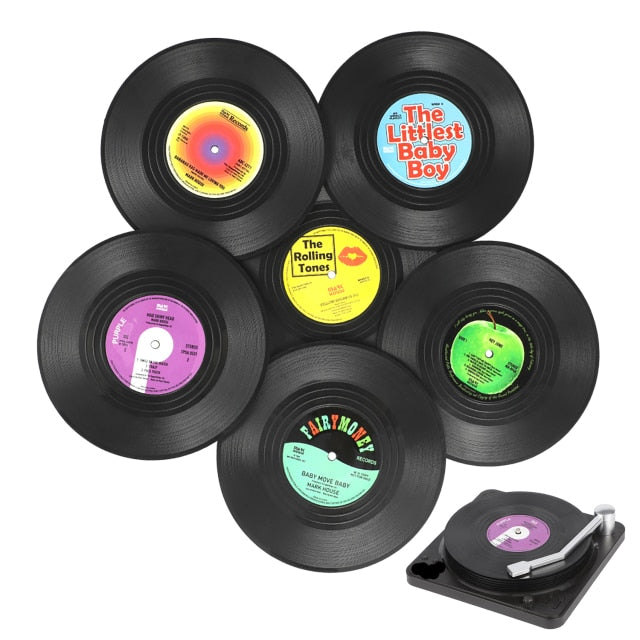 Vinyl Record Coffee Coasters (6)