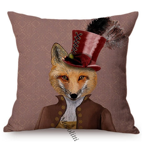Quirky Animal Portraits Cushion Cover Series.