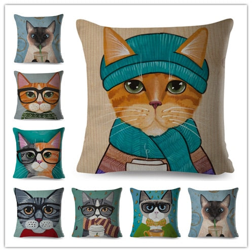 Fashion Cat Cushion Cover