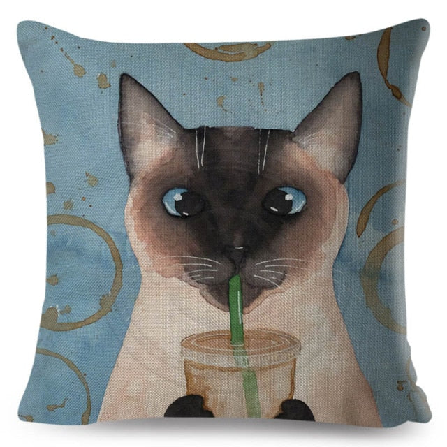 Fashion Cat Cushion Cover