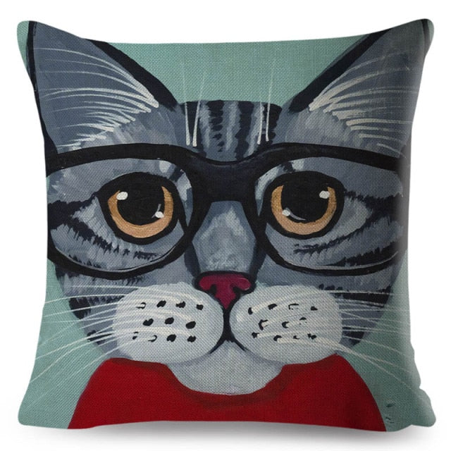 Fashion Cat Cushion Cover