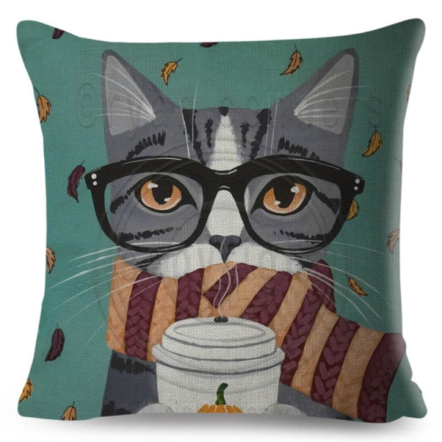 Fashion Cat Cushion Cover