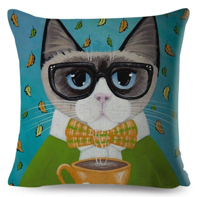 Fashion Cat Cushion Cover