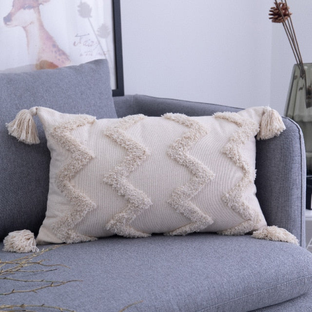 Boho Tufted Cushion Cover.