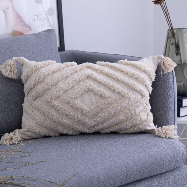 Boho Tufted Cushion Cover.