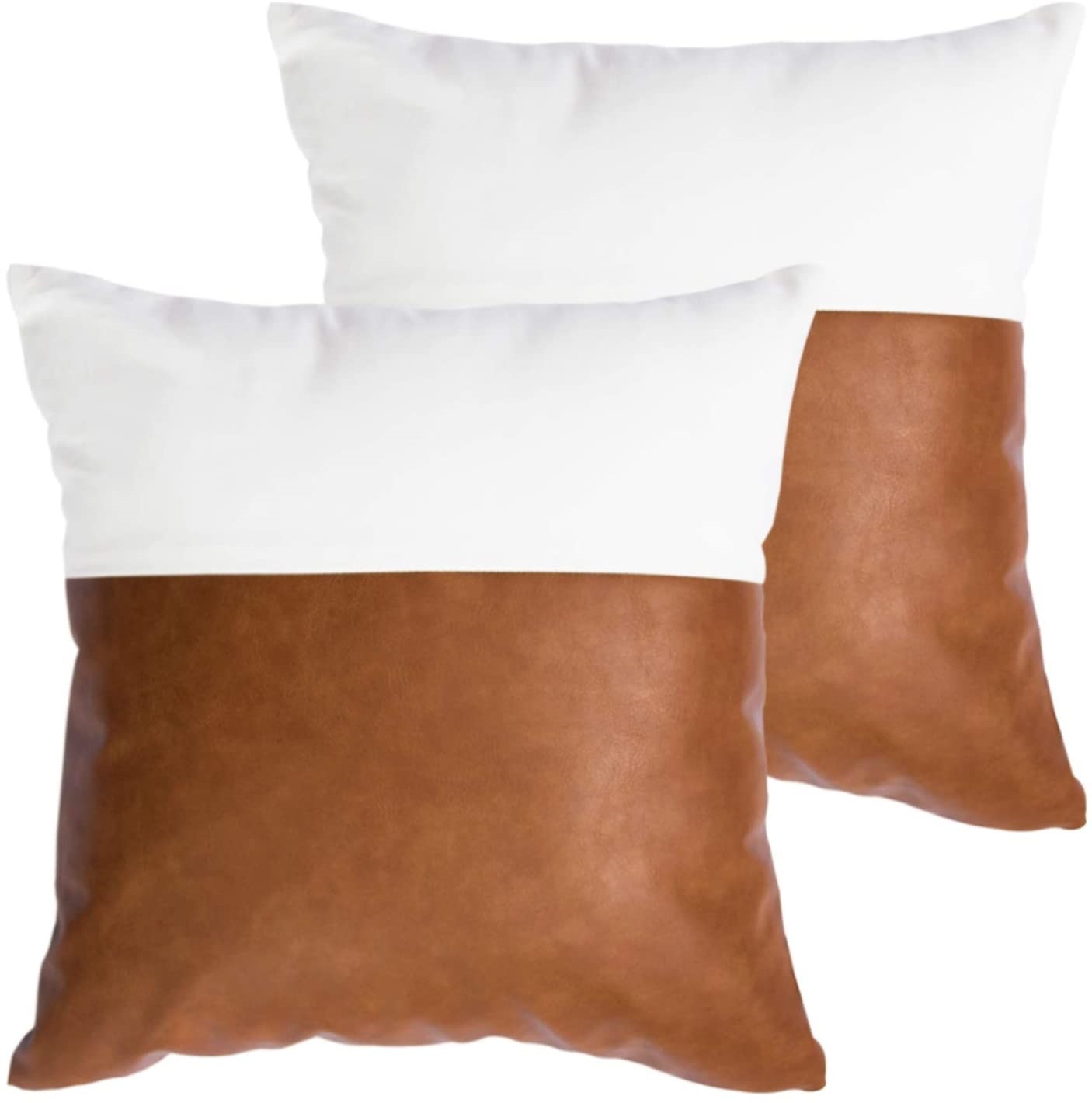 Faux Leather Irish Cream Cushion Cover.