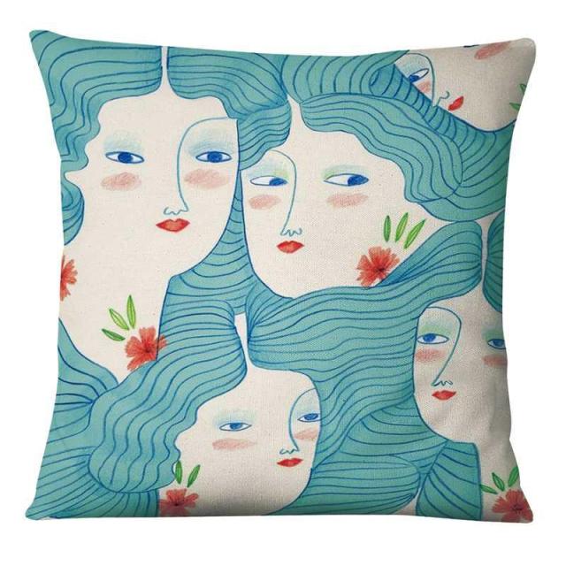 Red Beard & His Girlfriend Cushion Covers.