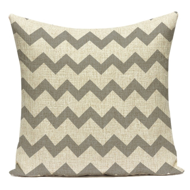 Mellow Yellow & Grey Geometric Cushion Covers.