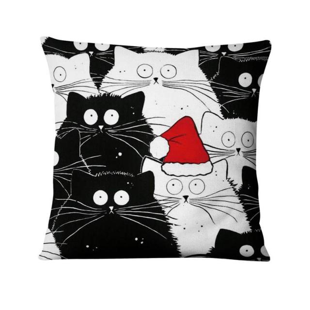 Black and White Cats Cushion Covers.