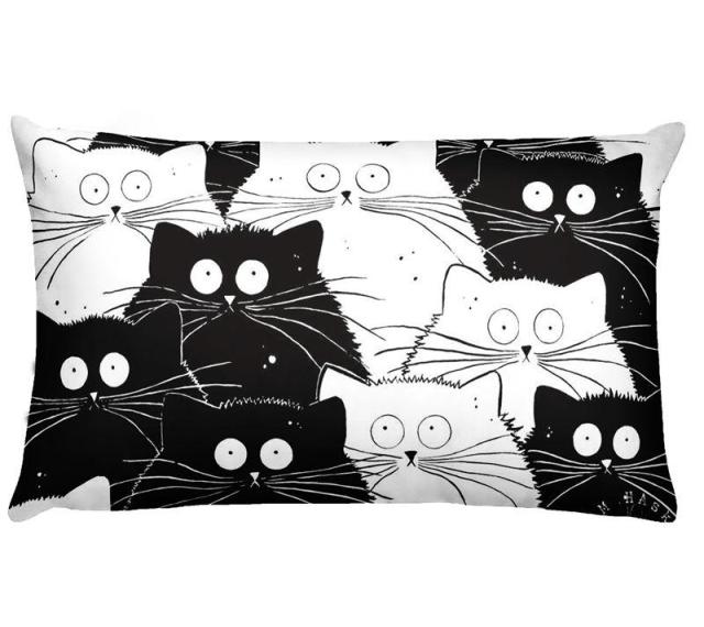 Black and White Cats Cushion Covers.