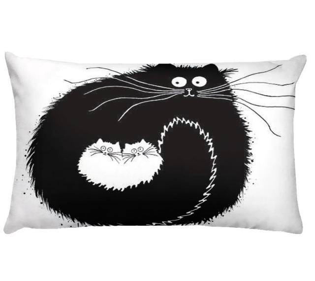 Black and White Cats Cushion Covers.