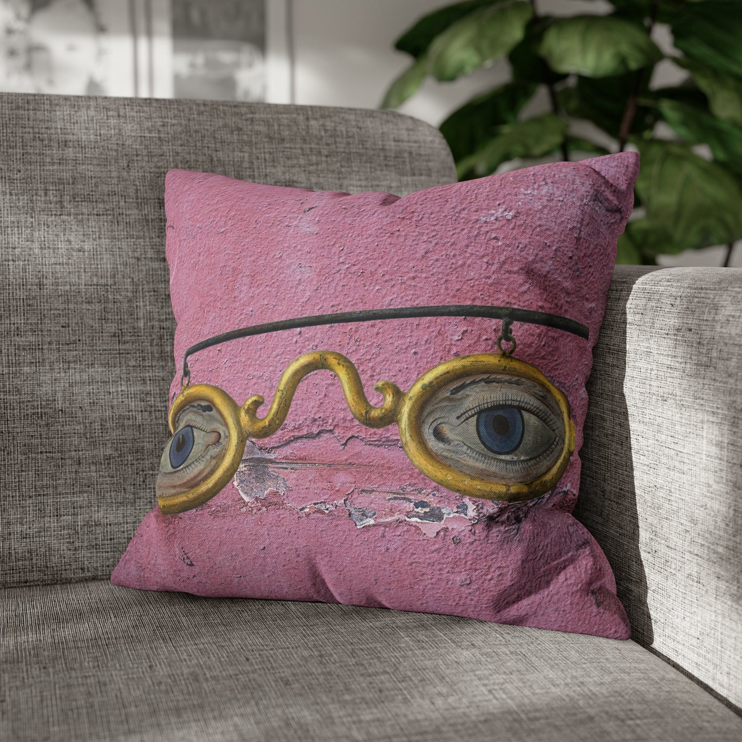 Gold Glasses. Cushion Cover.