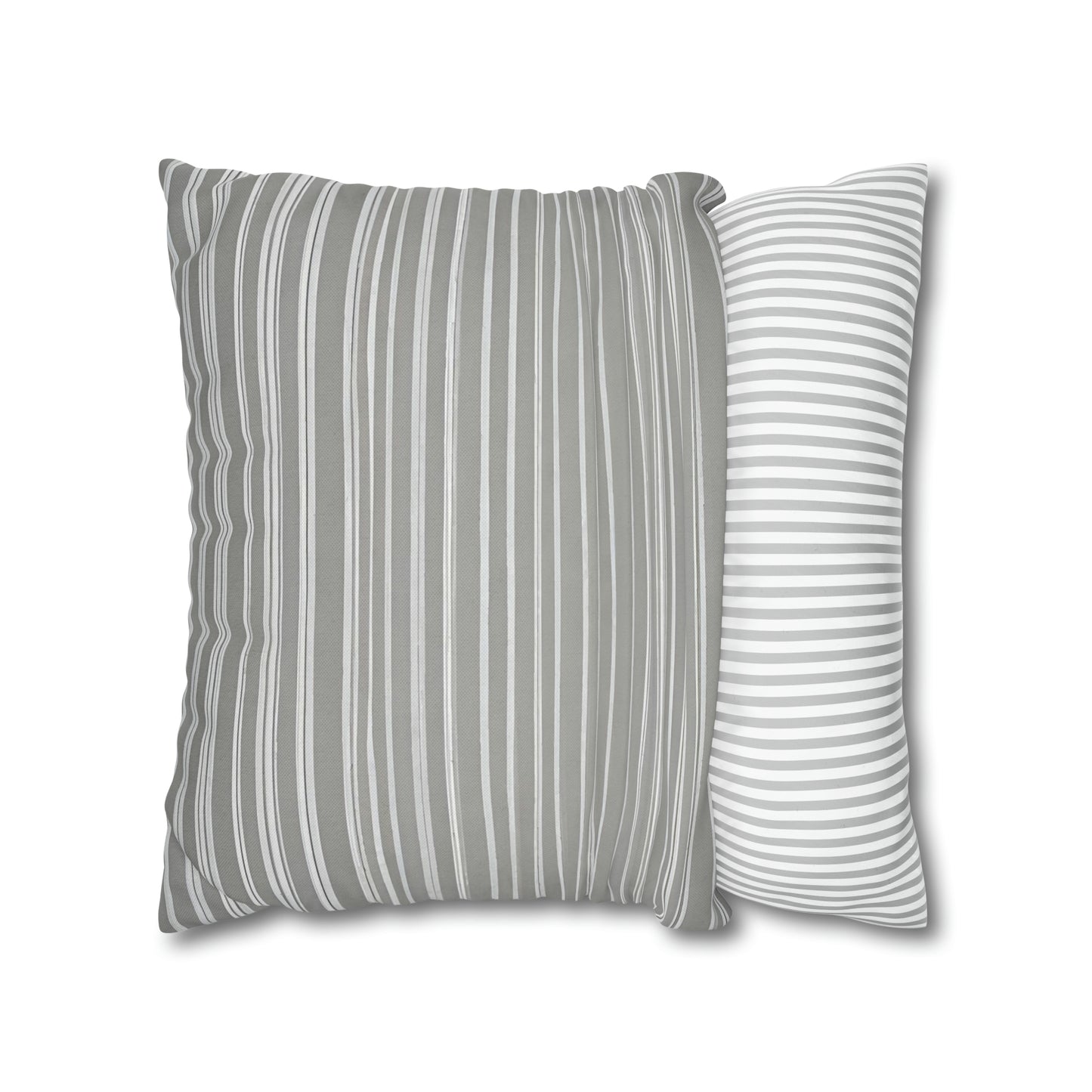 French Provincial Grey and White Stripes