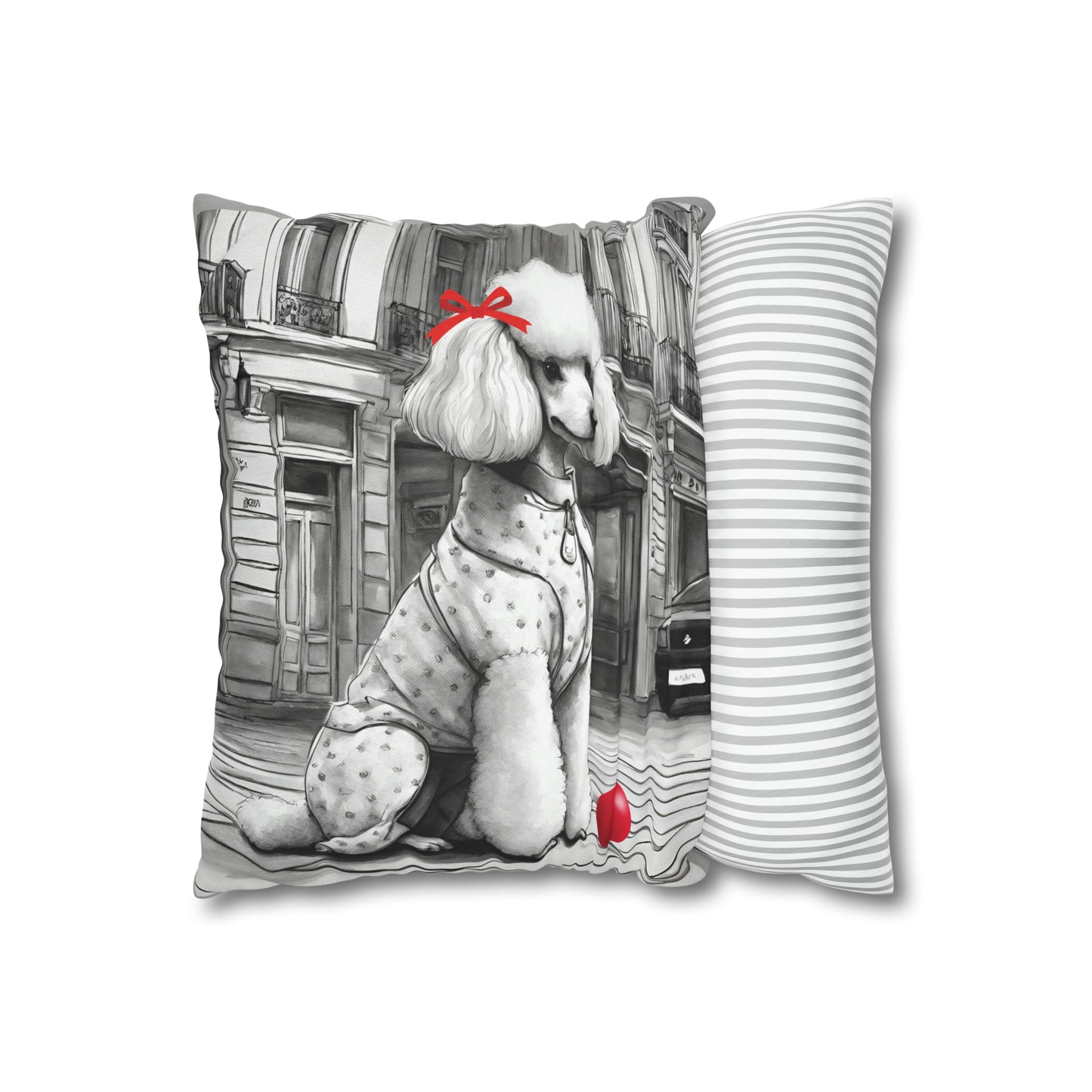 Poodle and Red Ball