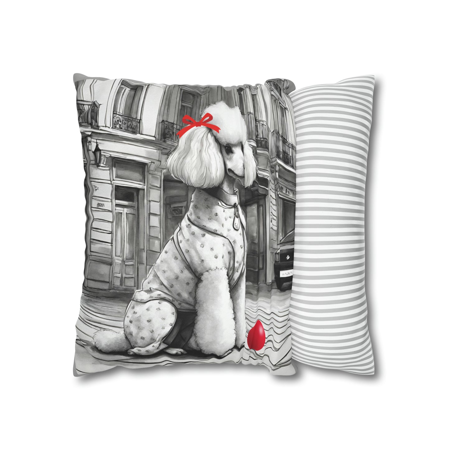Poodle and Red Ball