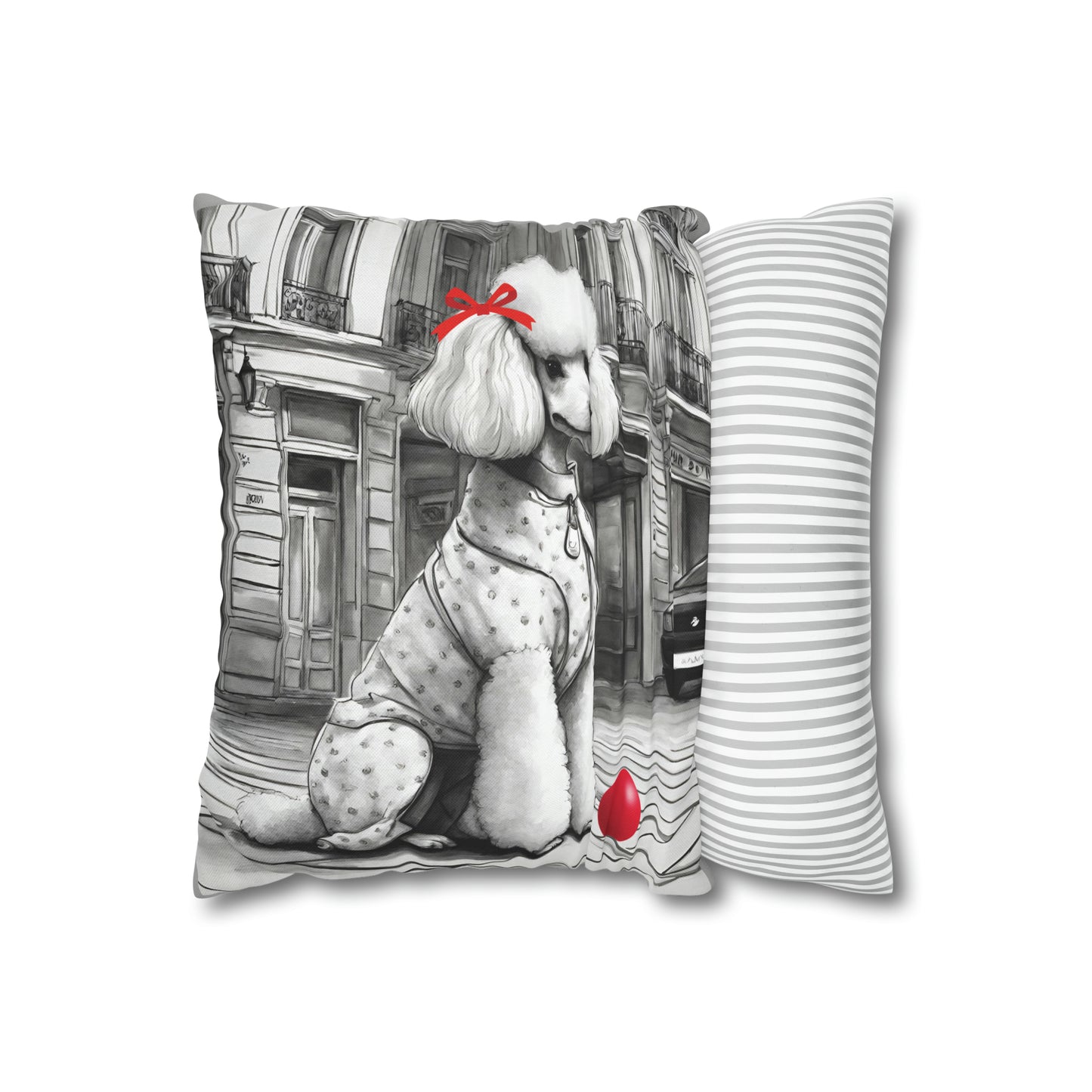 Poodle and Red Ball