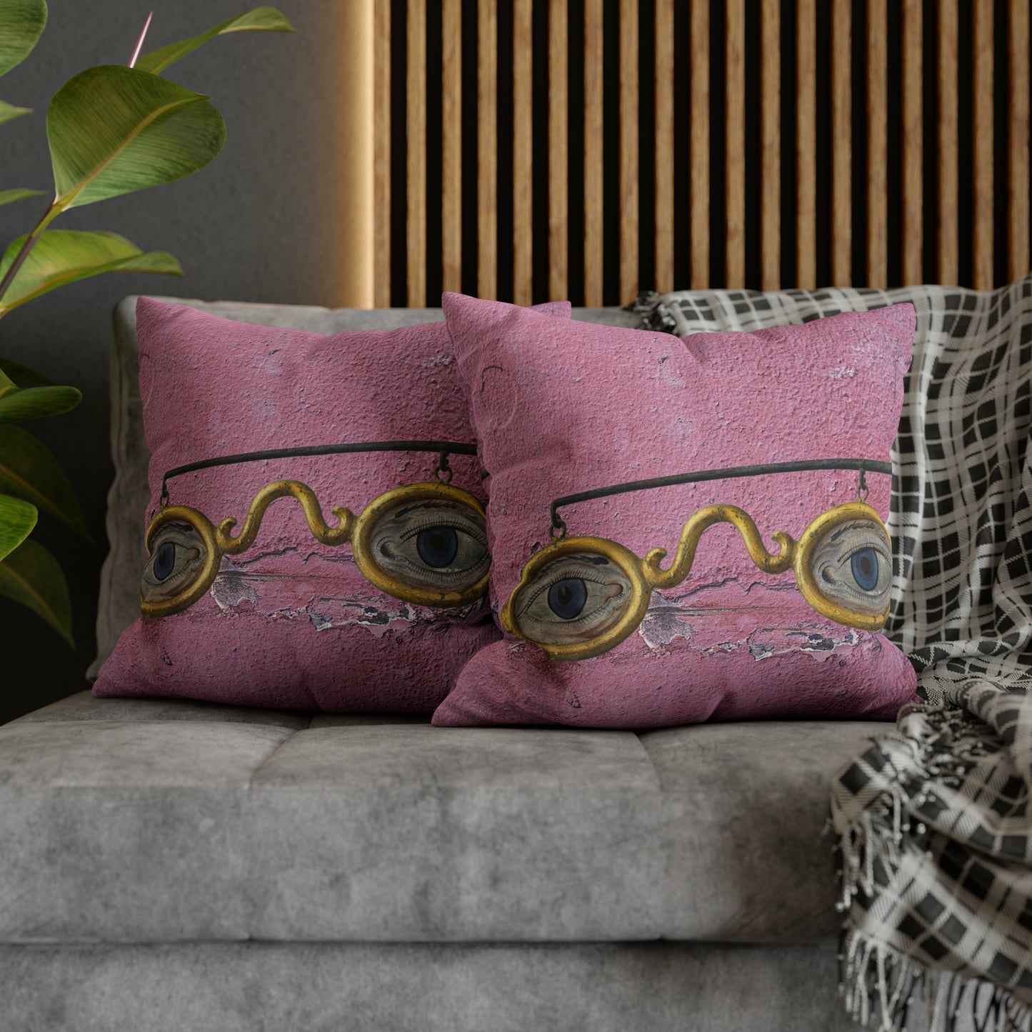 Gold Glasses. Cushion Cover.