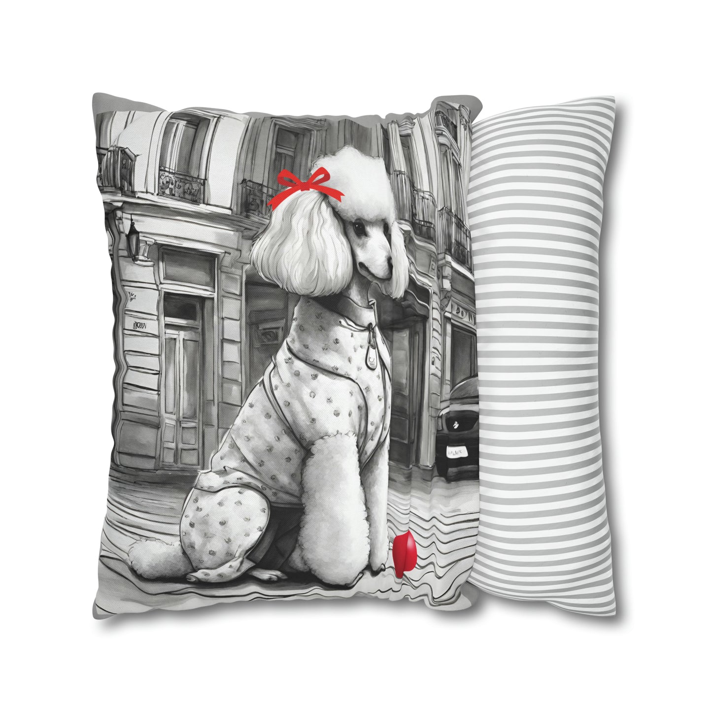 Poodle and Red Ball