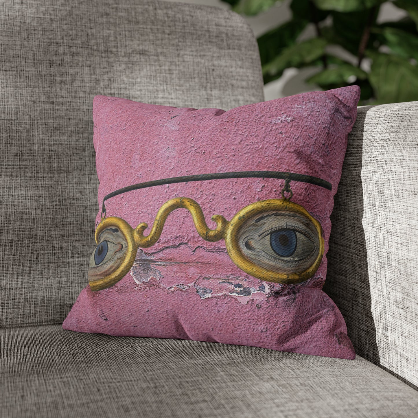 Gold Glasses. Cushion Cover.