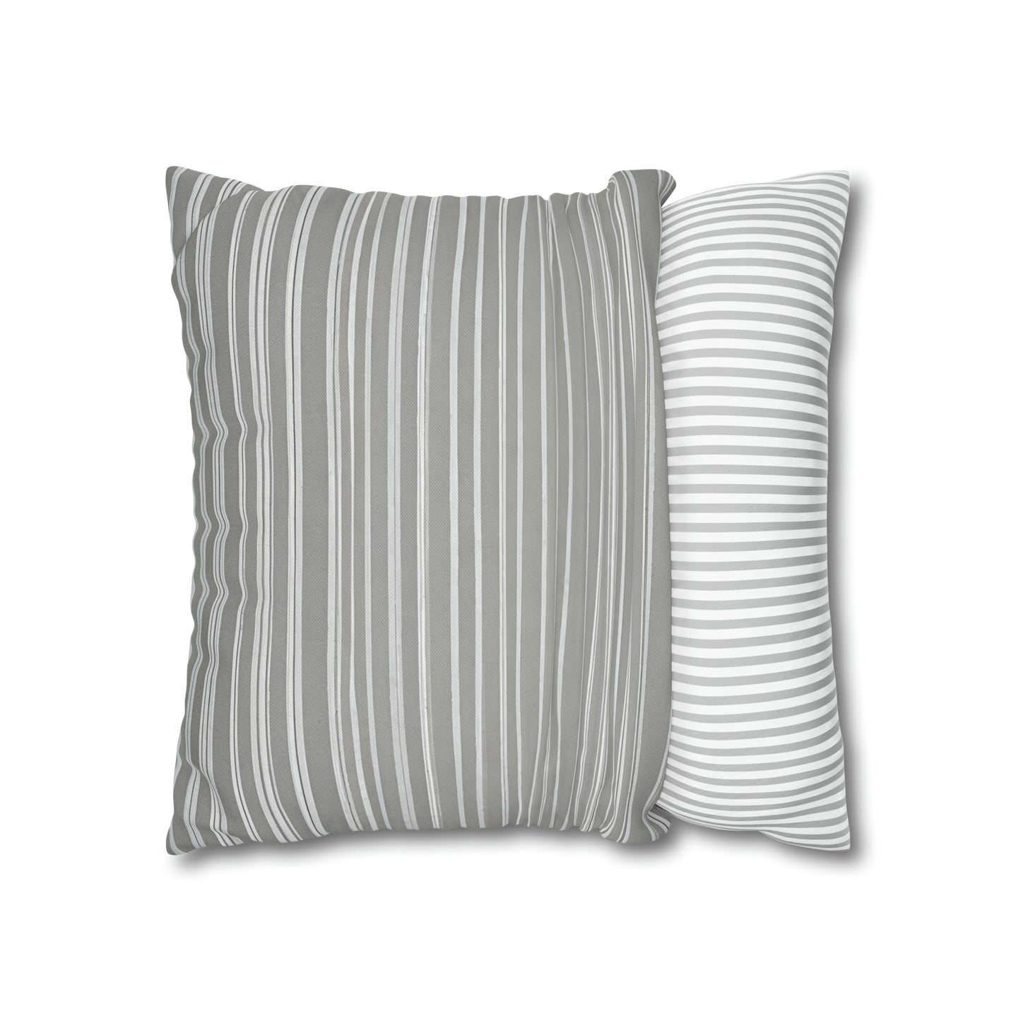 French Provincial Grey and White Stripes