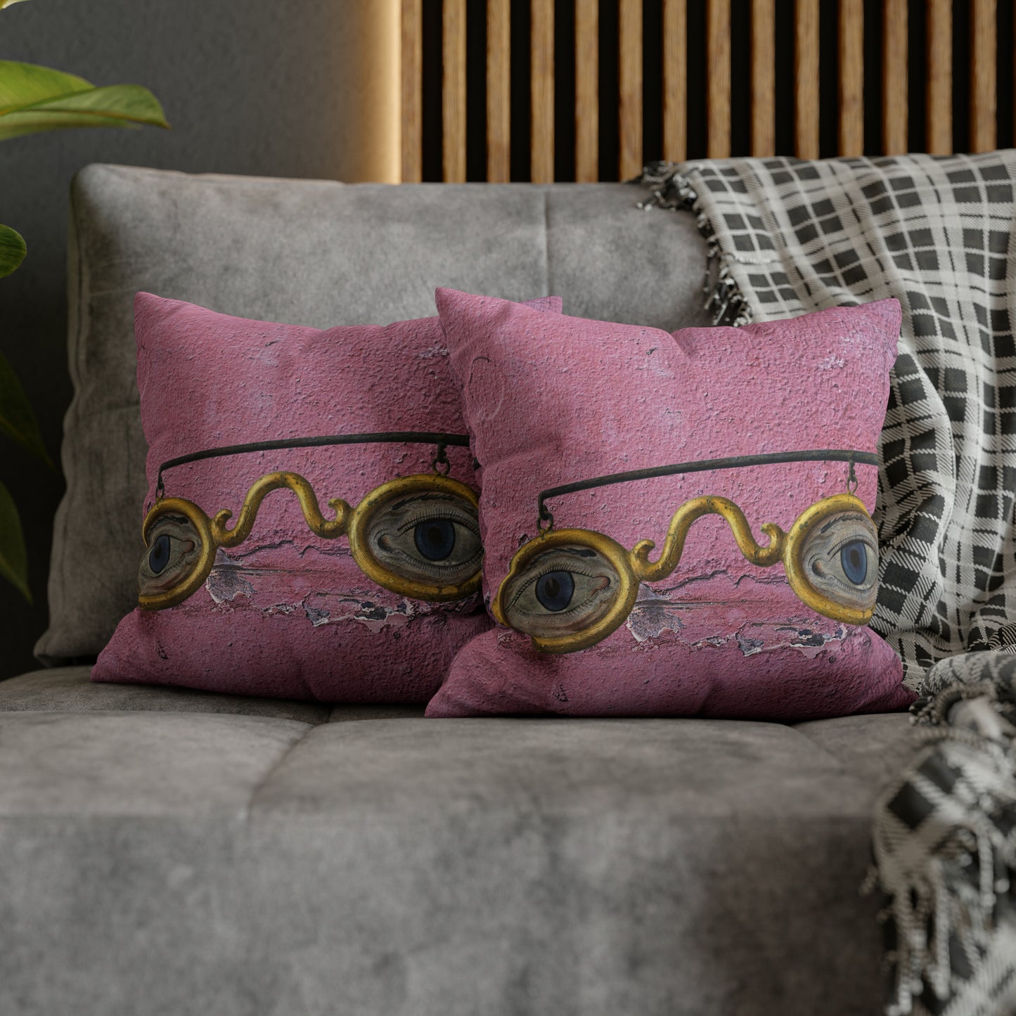 Gold Glasses. Cushion Cover.